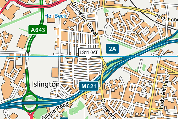 LS11 0AT map - OS VectorMap District (Ordnance Survey)
