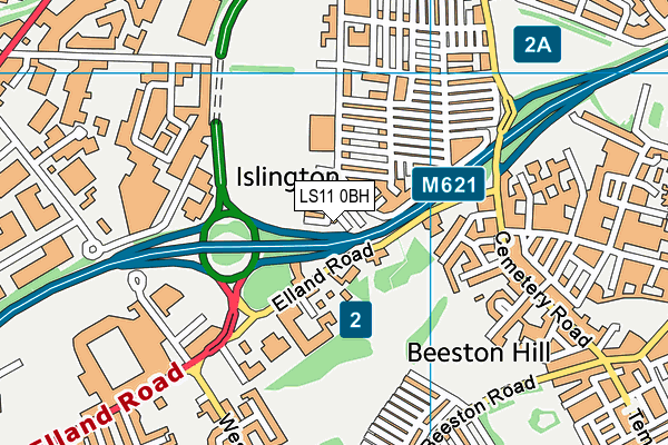 LS11 0BH map - OS VectorMap District (Ordnance Survey)