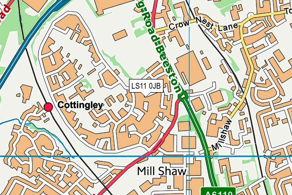 LS11 0JB map - OS VectorMap District (Ordnance Survey)