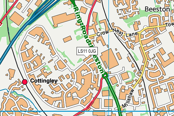 Cottingley Recreation Ground map (LS11 0JG) - OS VectorMap District (Ordnance Survey)