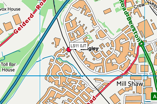 LS11 0JT map - OS VectorMap District (Ordnance Survey)