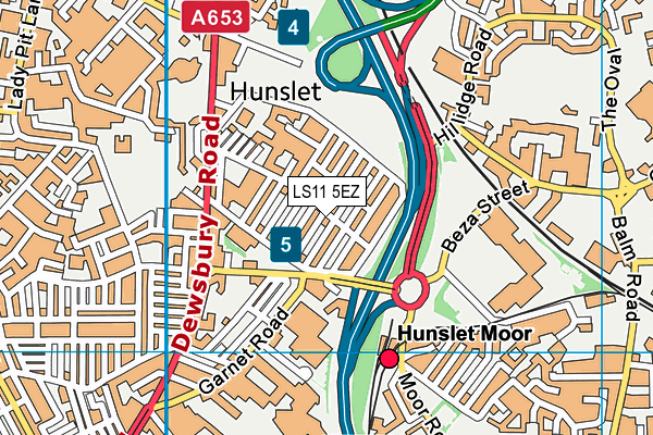 LS11 5EZ map - OS VectorMap District (Ordnance Survey)