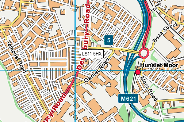 LS11 5HX map - OS VectorMap District (Ordnance Survey)