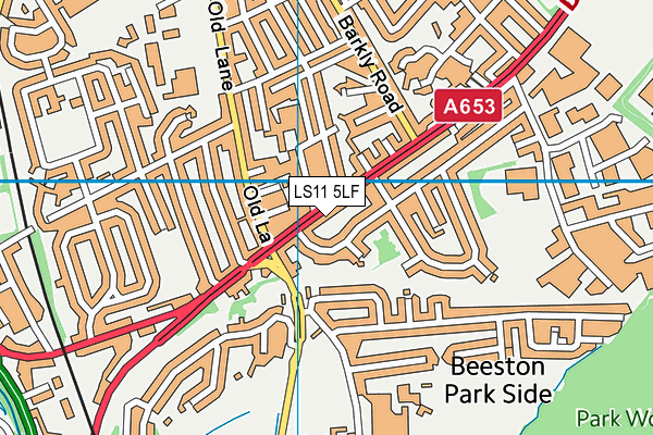 LS11 5LF map - OS VectorMap District (Ordnance Survey)