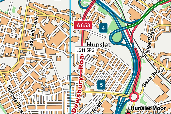 LS11 5PG map - OS VectorMap District (Ordnance Survey)