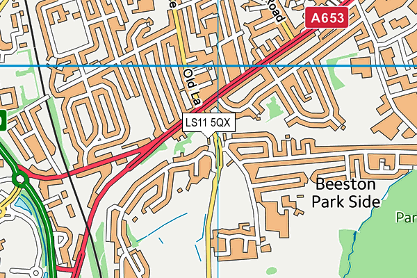 LS11 5QX map - OS VectorMap District (Ordnance Survey)