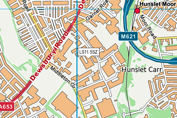 LS11 5SZ map - OS VectorMap District (Ordnance Survey)