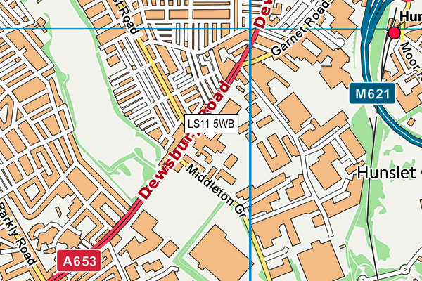 LS11 5WB map - OS VectorMap District (Ordnance Survey)