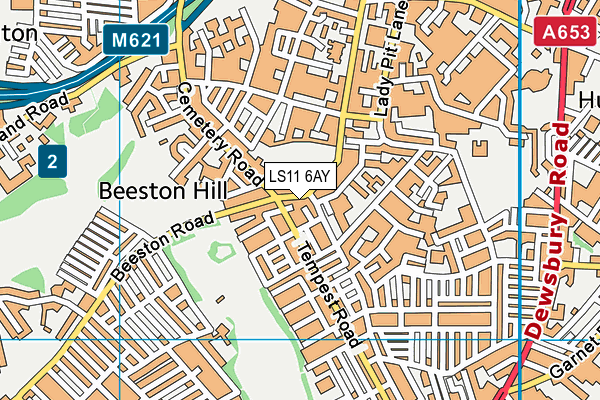 LS11 6AY map - OS VectorMap District (Ordnance Survey)