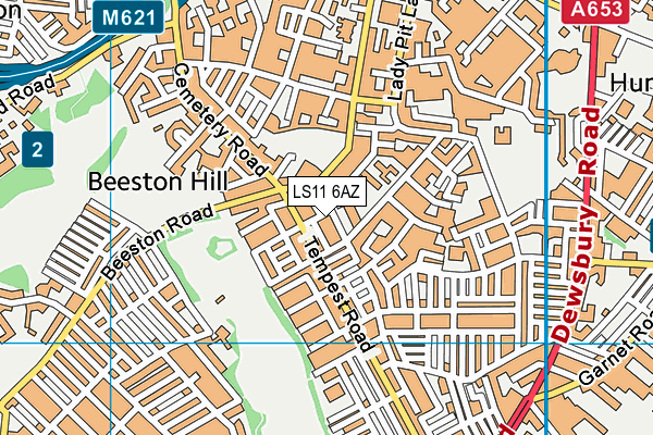 LS11 6AZ map - OS VectorMap District (Ordnance Survey)