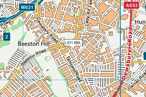 Greenmount Primary School map (LS11 6BA) - OS VectorMap District (Ordnance Survey)
