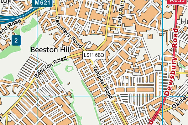LS11 6BQ map - OS VectorMap District (Ordnance Survey)
