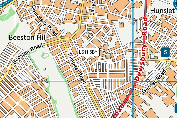LS11 6BY map - OS VectorMap District (Ordnance Survey)