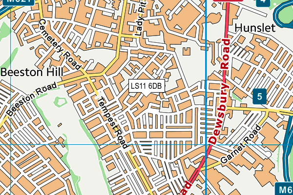 LS11 6DB map - OS VectorMap District (Ordnance Survey)