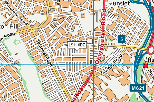 LS11 6DZ map - OS VectorMap District (Ordnance Survey)