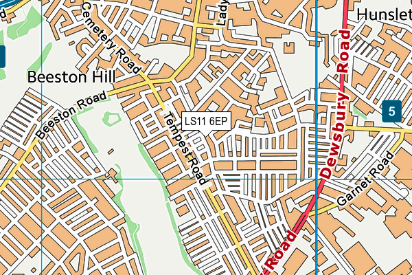 LS11 6EP map - OS VectorMap District (Ordnance Survey)