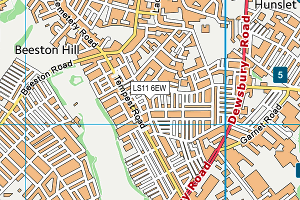 LS11 6EW map - OS VectorMap District (Ordnance Survey)