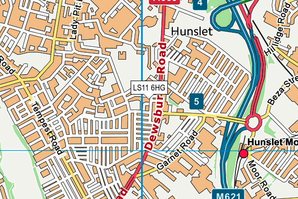 LS11 6HG map - OS VectorMap District (Ordnance Survey)