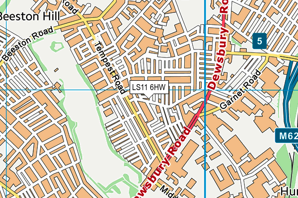 LS11 6HW map - OS VectorMap District (Ordnance Survey)