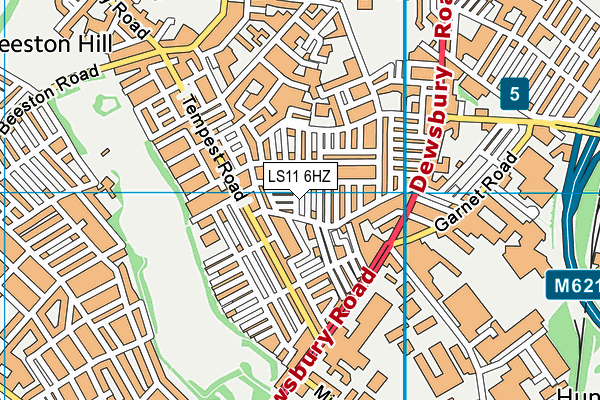 LS11 6HZ map - OS VectorMap District (Ordnance Survey)
