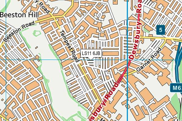 LS11 6JB map - OS VectorMap District (Ordnance Survey)