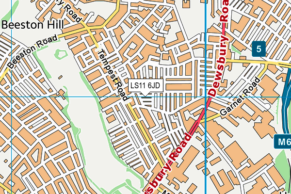 LS11 6JD map - OS VectorMap District (Ordnance Survey)