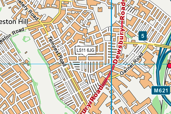 LS11 6JG map - OS VectorMap District (Ordnance Survey)