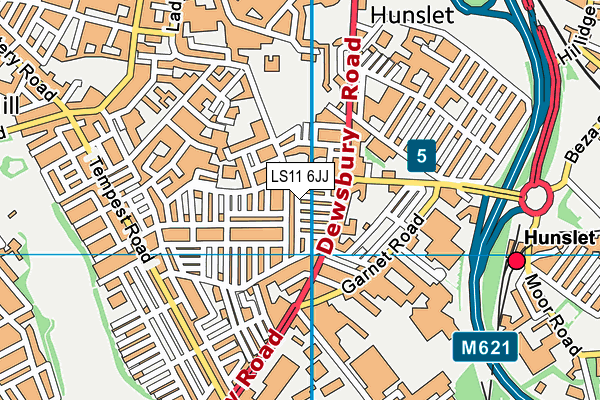 LS11 6JJ map - OS VectorMap District (Ordnance Survey)