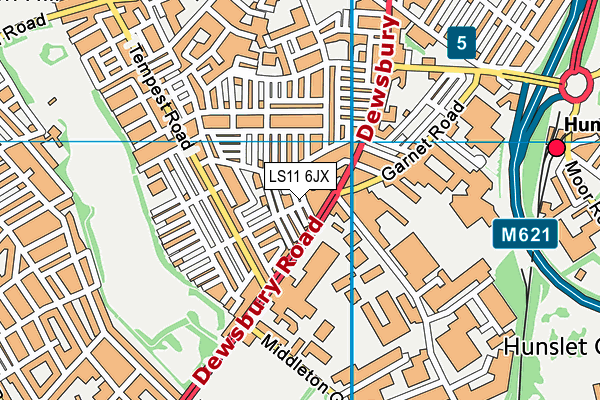 LS11 6JX map - OS VectorMap District (Ordnance Survey)