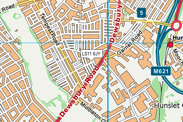 LS11 6JY map - OS VectorMap District (Ordnance Survey)