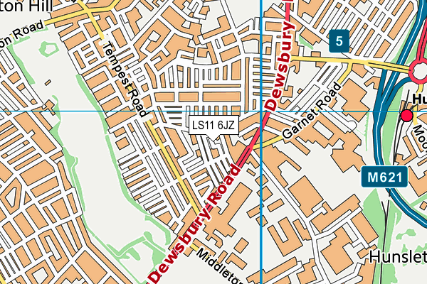 LS11 6JZ map - OS VectorMap District (Ordnance Survey)