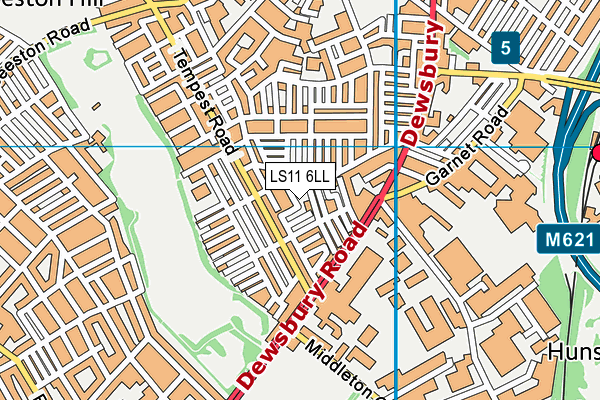 LS11 6LL map - OS VectorMap District (Ordnance Survey)