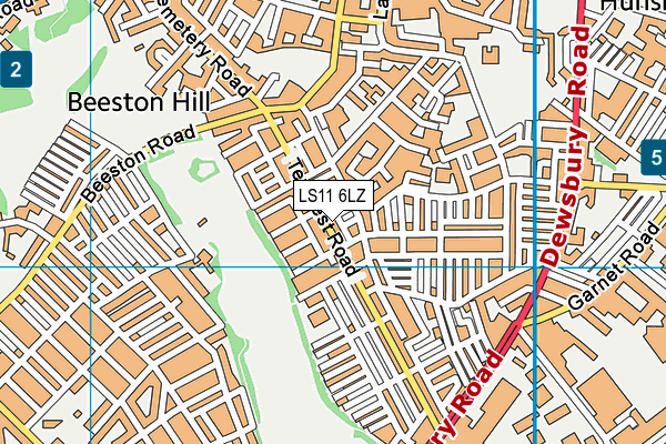 LS11 6LZ map - OS VectorMap District (Ordnance Survey)