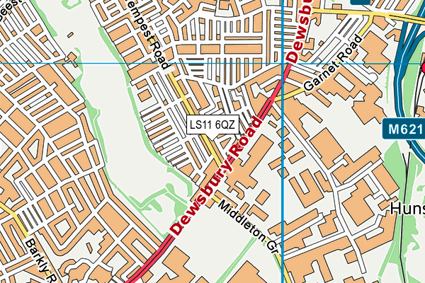 LS11 6QZ map - OS VectorMap District (Ordnance Survey)