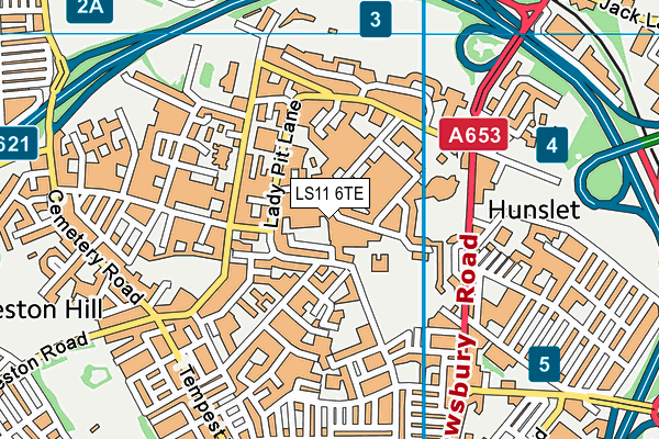 LS11 6TE map - OS VectorMap District (Ordnance Survey)