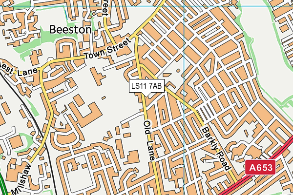 LS11 7AB map - OS VectorMap District (Ordnance Survey)