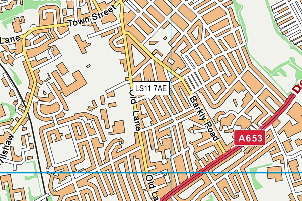 LS11 7AE map - OS VectorMap District (Ordnance Survey)