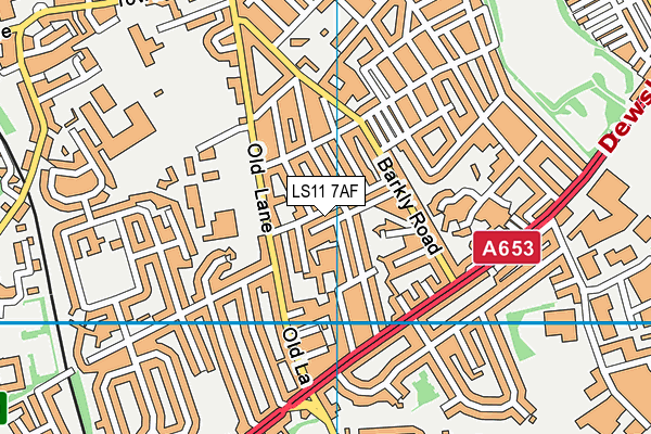 LS11 7AF map - OS VectorMap District (Ordnance Survey)