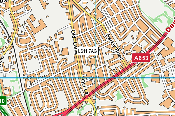 LS11 7AG map - OS VectorMap District (Ordnance Survey)