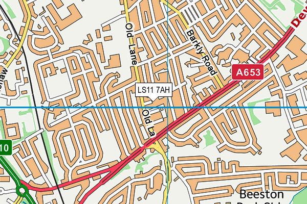 LS11 7AH map - OS VectorMap District (Ordnance Survey)