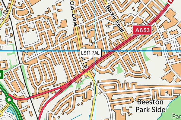 LS11 7AL map - OS VectorMap District (Ordnance Survey)