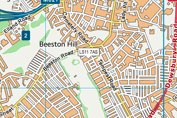 LS11 7AS map - OS VectorMap District (Ordnance Survey)