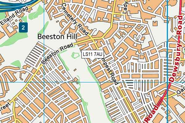 LS11 7AU map - OS VectorMap District (Ordnance Survey)