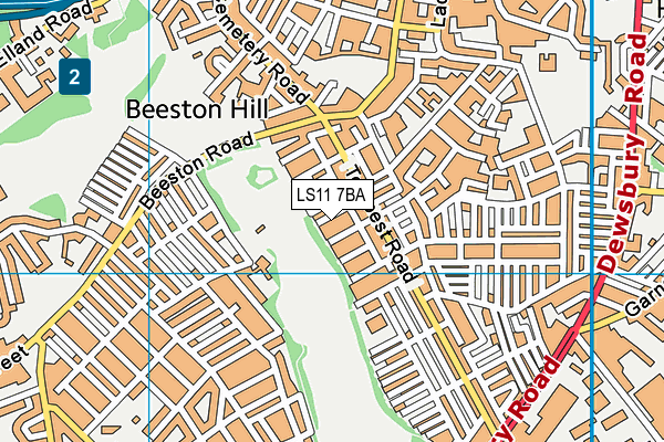 LS11 7BA map - OS VectorMap District (Ordnance Survey)