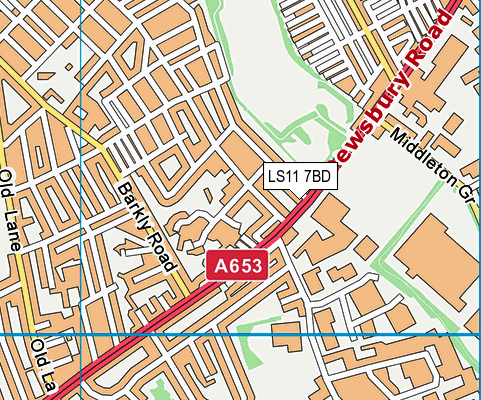 LS11 7BD map - OS VectorMap District (Ordnance Survey)