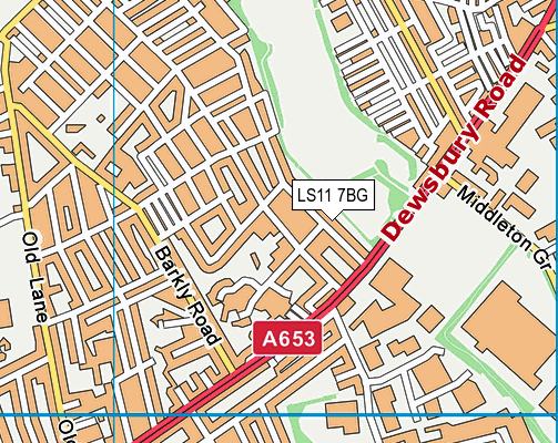 LS11 7BG map - OS VectorMap District (Ordnance Survey)