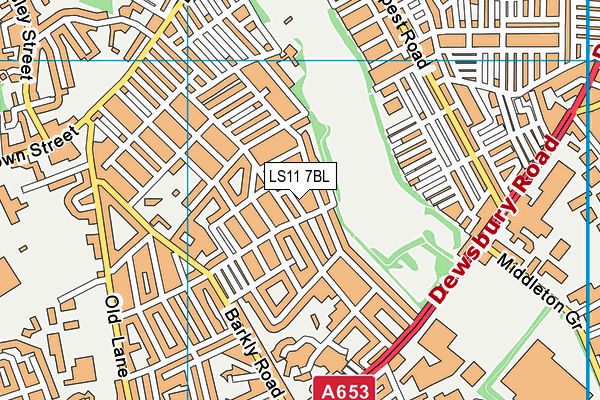 LS11 7BL map - OS VectorMap District (Ordnance Survey)