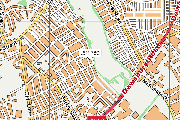 LS11 7BQ map - OS VectorMap District (Ordnance Survey)