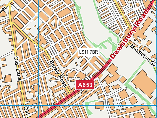 LS11 7BR map - OS VectorMap District (Ordnance Survey)