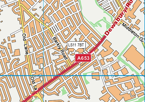 LS11 7BT map - OS VectorMap District (Ordnance Survey)